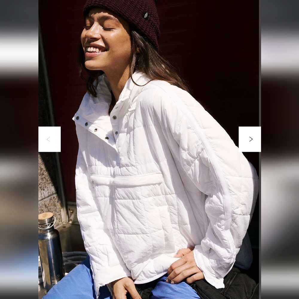 Free People White Pippa Packable Pullover Puffer size xs